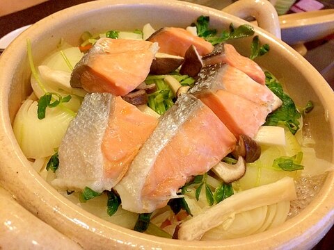 鮭料理！ヘルシー♪ちゃんちゃん焼き風　蒸し野菜